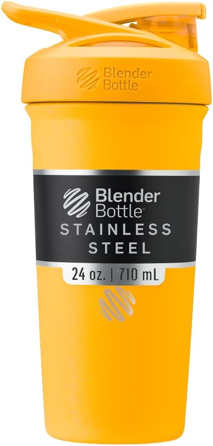 BlenderBottle Sport Flip Stainless Steel Shaker Bottle 24 oz Orange
