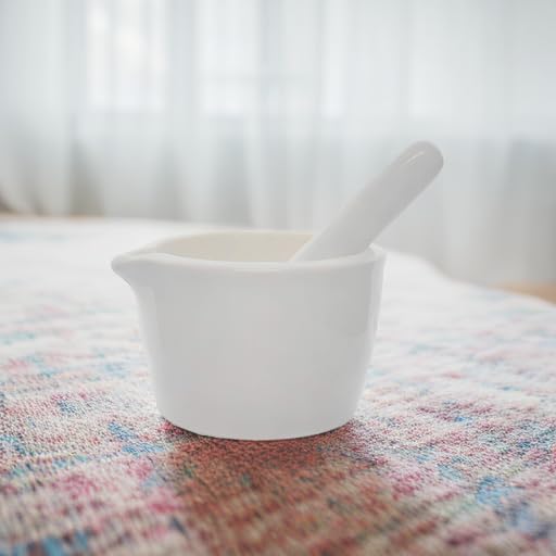 EISCO Porcelain Mortar & Pestle Set, 5oz (150ml) - Heavy Duty - Unglazed Grinding Surface - Excellent for Kitchen or Laboratory - Grinds Powdered Chemicals, Herbs, Spices, Pills - White