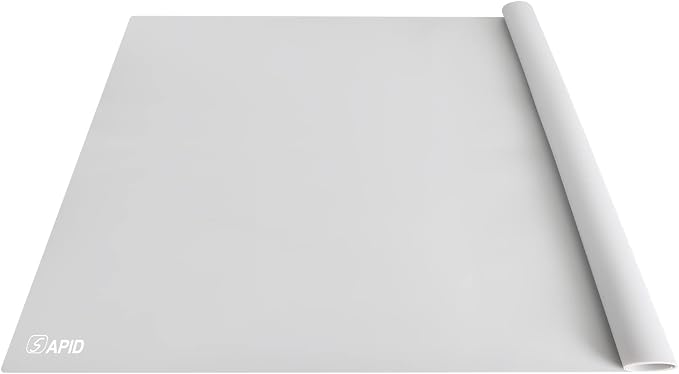 Extra Large Silicone Mat Kitchen Counter Heat Resistant Table Mat 36" x 24" | Place Mats, Countertop Protector , Thick Placemats Washable Silicone Mats for Kitchen Counter Dining Table Mat , Grey , Sapid