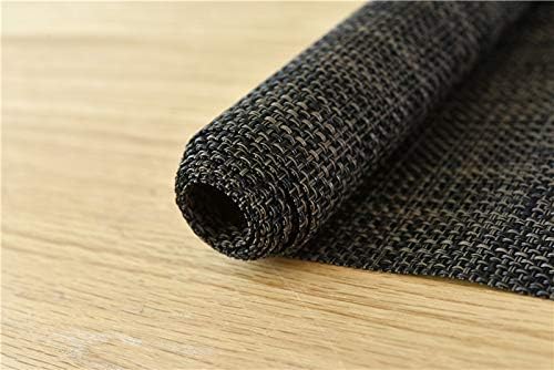 Zupro Woven PVC Table Runner(Hemp Black) 12x71IN, for Indoor/Outdoor Use | Washable Heat-Resistant Non Slip Table Mats PVC Vinyl Kitchen Dining Patio Table Place Mats for Holidays Dinner Parties BBQs