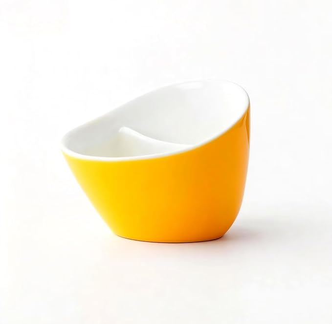 Tilt Tea Cup with Infuser, Water Separation Tea Cup, 11.8oz/350ml Tilting Portable Ceramic Teapot for Travel (Yellow)