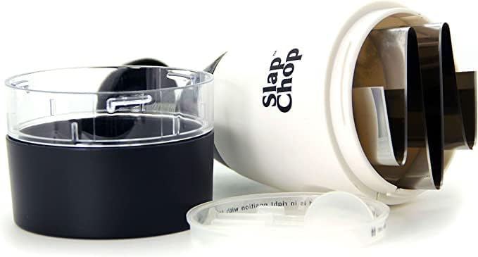 Original Slap Chop Slicer with Stainless Steel Blades & Cheese Graty | Manual Food Chopper & Twist Grater for Cheese, Vegetables, Salad Toppings, & More | Lightweight & Easy to Clean | Manual Food Chopper & Twist Grater for Cheese, Vegetables, Salad To...