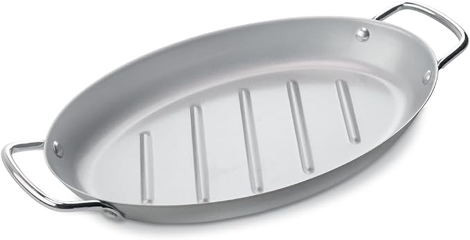 Grill Pan for Outdoor BBQ - 11" x 15" Topper With Handles, Trays for Grilling, Barbecue Tray