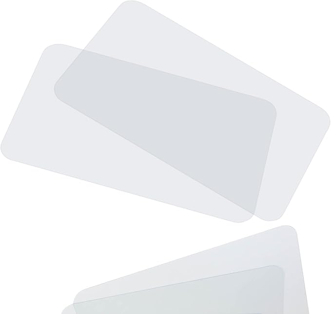 CraftyCrocodile Clear Plastic Placemats Set of 2 - Vinyl Table Protector for Dining, Kitchen, Office, Painting Table, Shelves - Heat Resistant, Crystal Clear, Wipeable Place Mats - 17.5x12