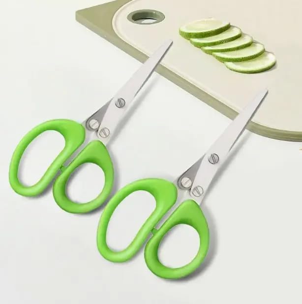 5-Layered Stainless Steel Kitchen Scissors with Protective Cover & Built-in Cleaner Utensils for BBQ & Indoor Use Durable Safe Versatile Onion & Herb Shredder