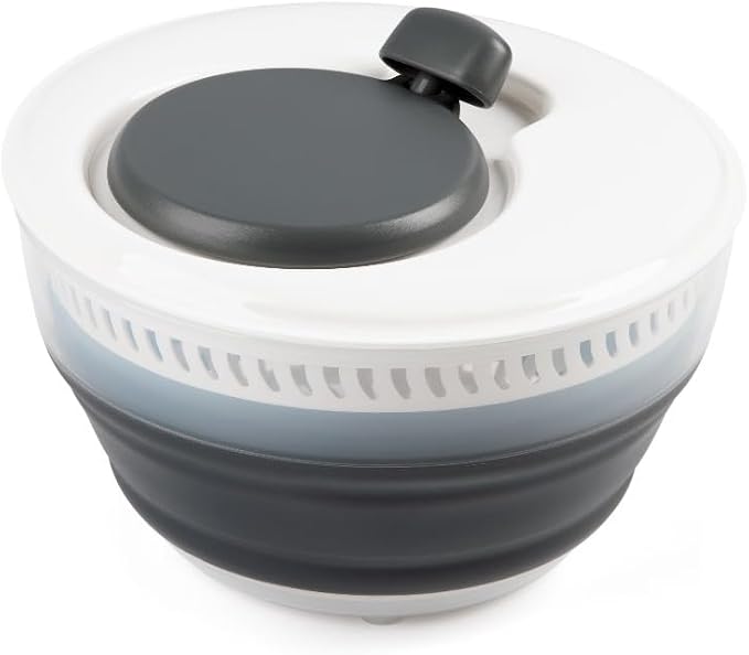 Space-Saving 3 Quart Collapsible Salad Spinner with Easy Handle