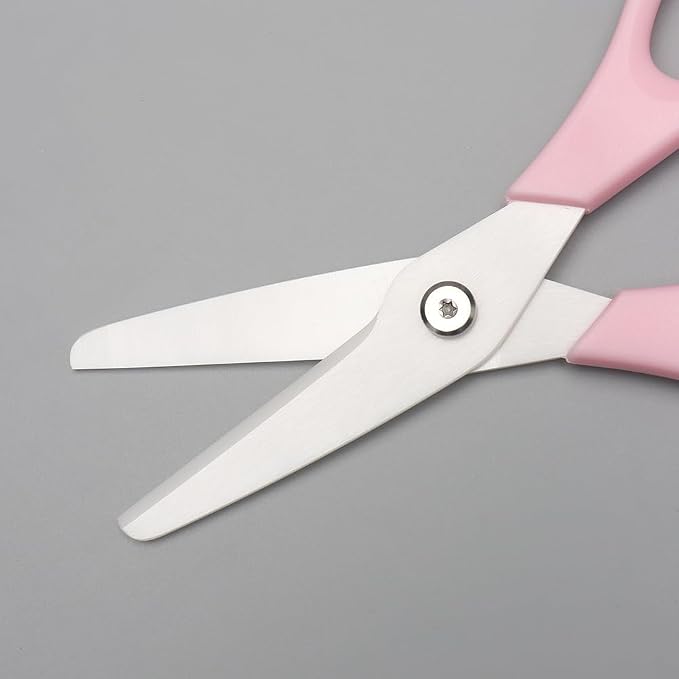 Ceramic Scissors 8" Ceramic Blade Scissors White Sharp Blade with Pink ABS Handle Cooking Shears for Office School Crafting Kitchen (Pink)