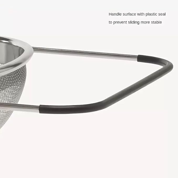 NikLye Stainless Steel Over the Sink Colander Basket with Expandable Handles, 6 Quart Fine Mesh Strainer for Pasta, Vegetables and Rice