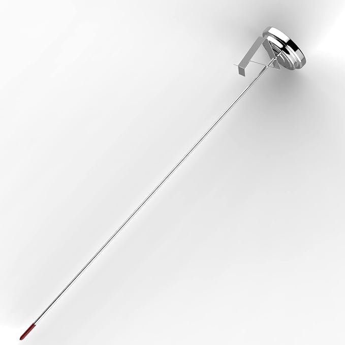 Lightbeam 16" Long Stem Deep Fry Thermometer with Pot Clip, Instant Read 2" Dial Meat BBQ Turkey Thermometer Candy Thermometer for Deep Fry, Turkey, Grill, Candy & Coffee etc