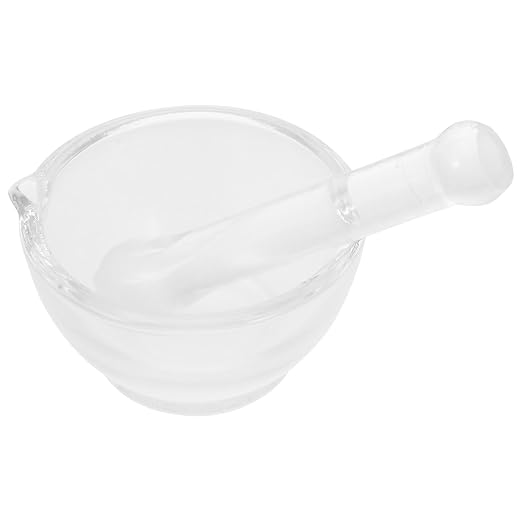BESTYASH Glass Mortar and Pestle Set with Thickened Base for Stability Small 2.55In Grinding Bowl and Pestle for Laboratory Use and Kitchen Spices Grinding Easy to Clean