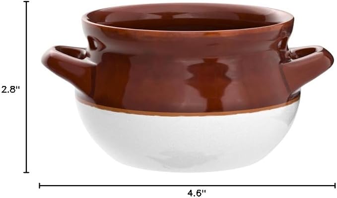 Vumdua French Onion Soup Bowls with Handles, 16 Oz Ceramic Soup Serving Bowl Crocks - Oven Safe Bowls for Chili, Beef Stew, Cereal, Pot Pies, Set of 4