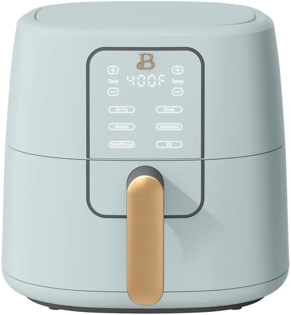 B 6 Quart Digital Air Fryer TurboCrisp Technology, Large Touchscreen Controls, Ceramic Roast Reheat Dehydrate Nonstick, Family Size for 5-7 People (Hydrangea)