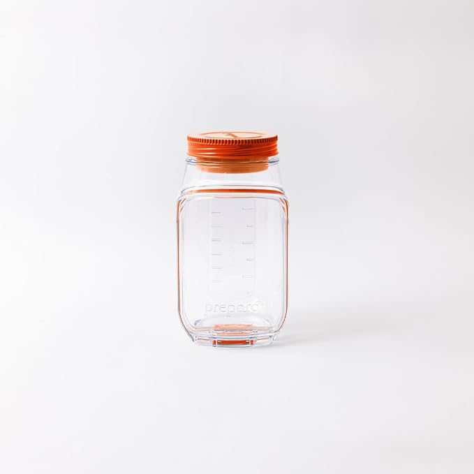 Prepara The Original Salad Pod, 4.5 Cups, Orange | BPA-Free, Ideal for Meal Prep & Salads, 4.5-Cup Pod with 2.5 oz Dressing Capsule