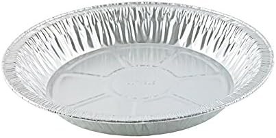 9" Aluminum Foil Pie Pans 1 1/4" Extra Deep with Clear Dome Lids - Made in USA Disposable Tins (Pack of 10 Sets)