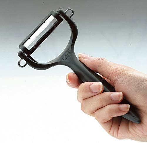 Kyocera Advanced Ceramic Horizontal Y Peeler, Black - | KYOCERA Ceramic Y-Peeler: Ultra-Sharp, Non-Corrosive Blade for Effortless Peeling – Ergonomic & Dishwasher Safe