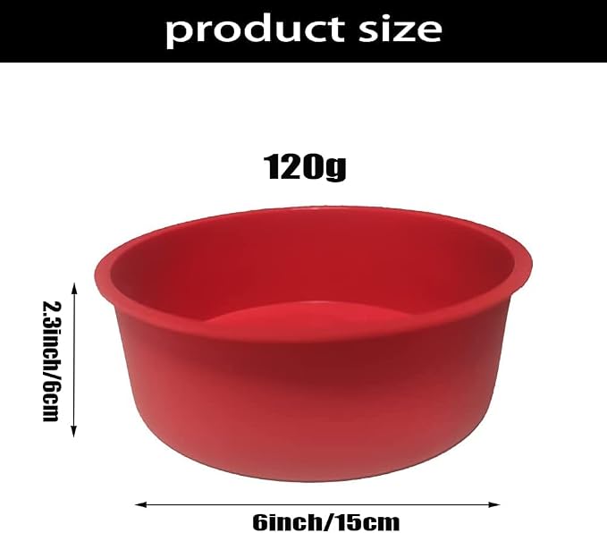 2pcs 6 Inch Silicone Cake Pan for Baking, Round Cake Molds Pan Silicone Baking Molds Non-Stick Quick Release Suitable for Cheesecake Chocolate Cake Brownie Cake puddings