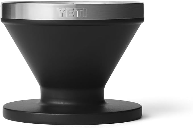 YETI Pour Over Coffee Maker Accessory Ramblers, Designed for Perfect Coffee Extraction Anywhere, Stainless Steel, fits any V60 Filter, Black
