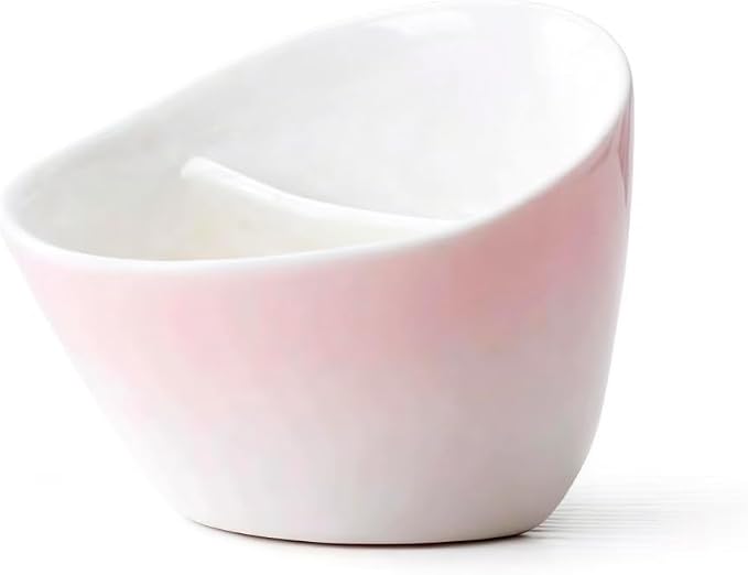 Tilt Tea Cup with Infuser, Water Separation Tea Cup, 11.8oz/350ml Tilting Portable Ceramic Teapot for Travel (Gradient Pink)