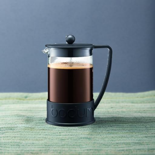 Bodum 51oz Brazil French Press Coffee Maker, High-Heat Borosilicate Glass, Black - Made in Portugal