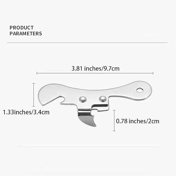 NACOLUS Can Opener Manual Stainless Steel Camping Can Opener, Portable Bottle Opener (2 Pieces) | stainless steel,3.8"extended grip,larger than P-38,sharp piercing blade,bottle opener,keyring hole,camping RV ready,portable