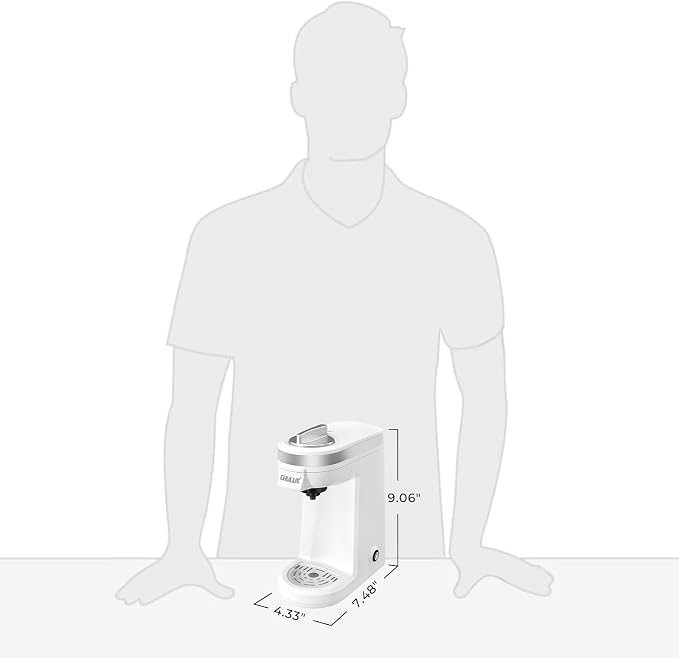 CHULUX Mini Single Serve Coffee Maker, Portable Pod Coffee Machine, White | Fast-Heating Boiler System, Single Cup Brewing, Portable Compact Design, Four-Hole Multi-Stream Needle, Adjustable Drip Tray