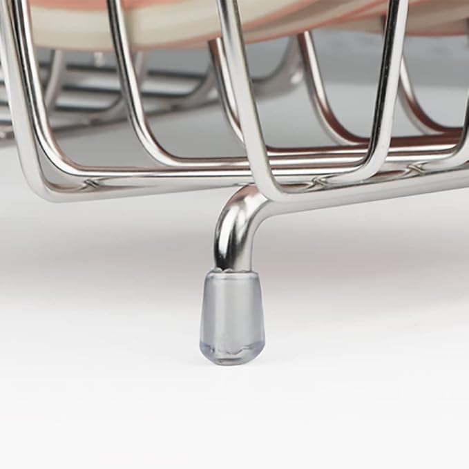 Sink Dish Drainer Rack, Expandable Stainless Steel Dish Drying Rack | 304 Stainless Steel Sink Rack with Utensil Holder, Adjustable 14.96"-20.59", Fits Inside Sink, Holds Up to 7 Upright Utensils