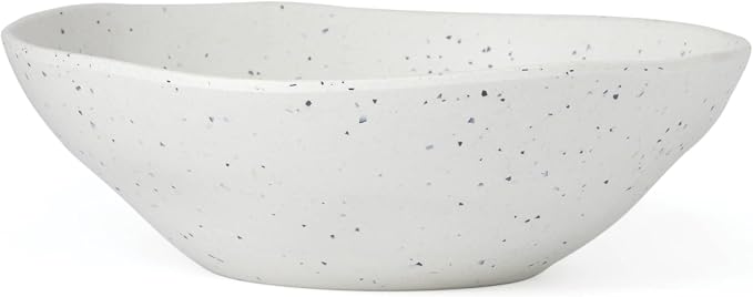 Oneida Terrazzo Cream Melamine 12-Piece Dinnerware Set for 4 | dishwasher safe | plates and bowls sets for kitchen and dining | 10.5 inch plate, dish set, dishes | 26oz