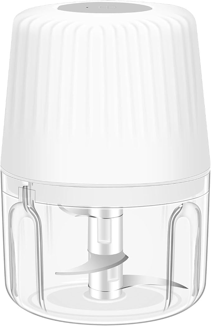 250ML Garlic Chopper, Electric Garlic Mincer, Mini Food Processor | 3 Blades Onion Grinder, USB Garlic Press, Small Portable Vegetable Chopper for Chili, Fruit, Meat