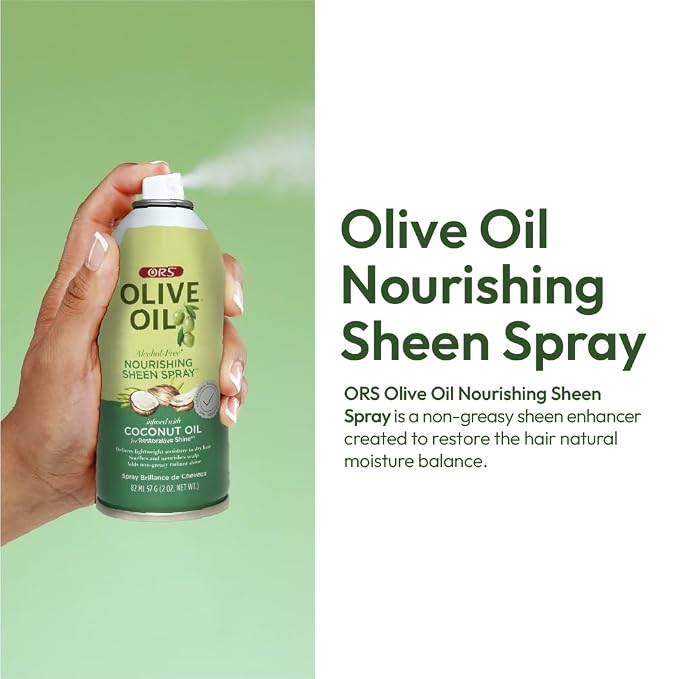 ORS Olive Oil Nourishing Sheen Spray Infused with Coconut for Restorative Shine Alcohol Free 2 Ounce (Pack of 3)