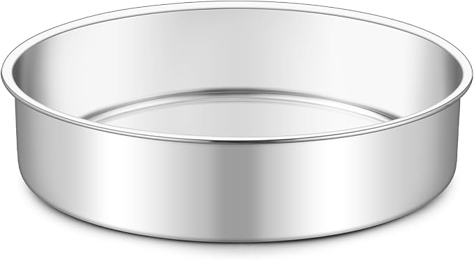 TeamFar 7 Inch Cake Pan, Stainless Steel Round Layer Cake Baking Pan | Baking Tin for Birthday Wedding, Non-Toxic & Heavy-Duty, Mirror Finish & Leak Proof, Oven & Dishwasher Safe