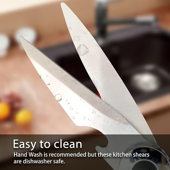 Kitchen Scissors 2 Pack Shears All Purpose Heavy Duty Sharp for Food | Multipurpose, Utility Sharp, Dishwasher Safe, For Poultry, Meat, Vegetable