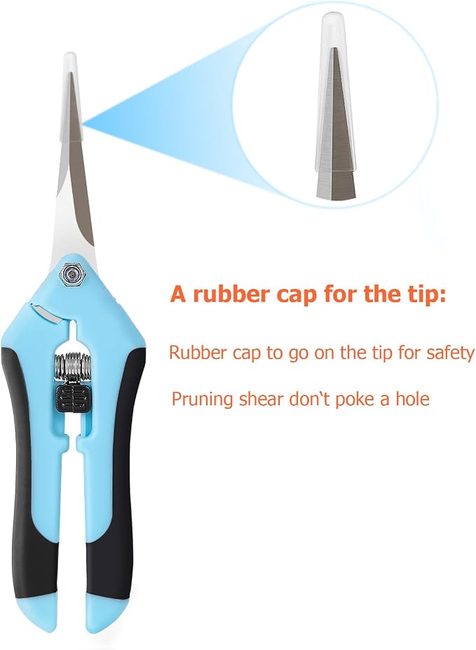 4 Pack Pruning Shears 6.5 Inch Stainless Steel Garden Scissors | with Sharp Precision Blades, Comfortable Ergonomic Hand Snips for Deadheading, Flowers, Trimming Herbs, Shaping Small Plants