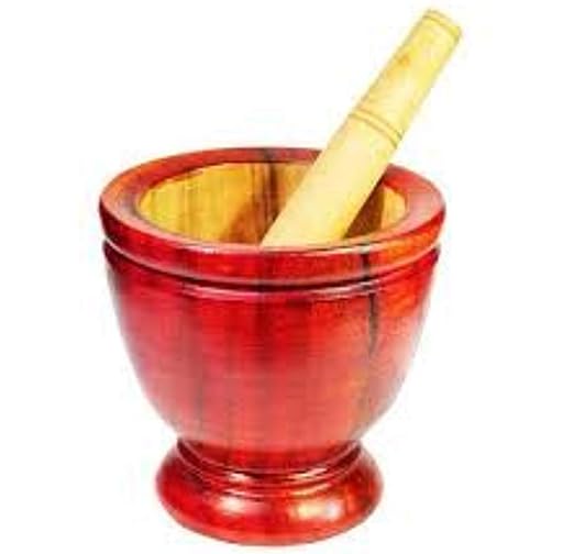 Wooden Mortar 8 Inches Pestle Grinding Herb Garlic Papaya Salad Som Tum Thai kitchen Tool 1 Set