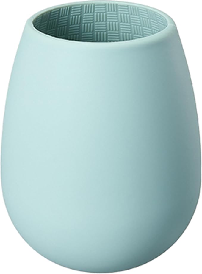 Unbreakable Silicone Stemless Wine Glassware | Set of 4 | Reusable & Shatterproof Tumbler Drinkware for Wine, Water, Cocktails, Champagne Glass for Parties, Camping, Beaches, Boats - (Light Blue)