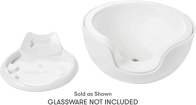 VoChill Stemless Wine Glass Chiller | Keep the Chill In Your Glass | Made In USA | Separable & Refreezable Chill Cradle | Actively Chills Stemless Glassware | Quartz, Pair Stemless