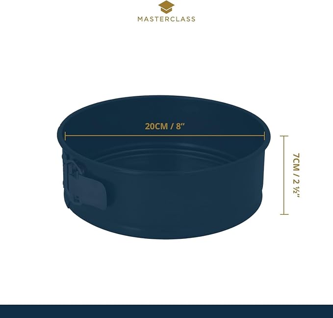 Kitchen Craft Master Class Non-Stick 20cm/8" Springform Round Cake Pan Tin KCMCHB19 | Spring-loaded mechanism ensures effortless bakes release, with reliable everyday performance for commercial kitchens.