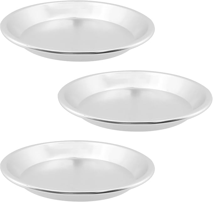 6 Inch Deep Pizza Pan,Non-Stick Round Baking Tray,Silver,3Pcs | Kitchen Bakeware Tool,Lightweight,Long-Lasting,Easy To Clean,For Baking Pizza,Cakes,Quiches And Homemade Baking