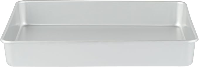 Restaurantware-Met Lux 13 x 9 x 2 Inch Straight-Sided Baking Tins, 12 Rectangular Cake Pans - Oven-Ready, Freezable, Anodized Aluminum Baking Sheet Cake Pans, Greaseproof, For Birthday Cakes