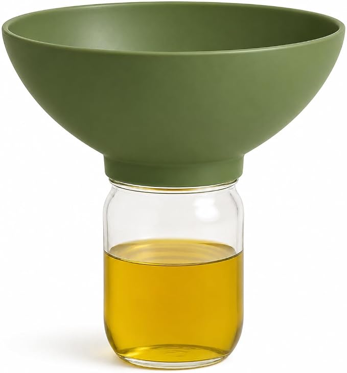Reusable Grease Strainer for Mason Jars – Ideal for Bacon Fat, Ground Beef, French Fries Oil, Fried Chicken, Sausage, Cooking Oil, Pasta & Vegetables (GREEN)
