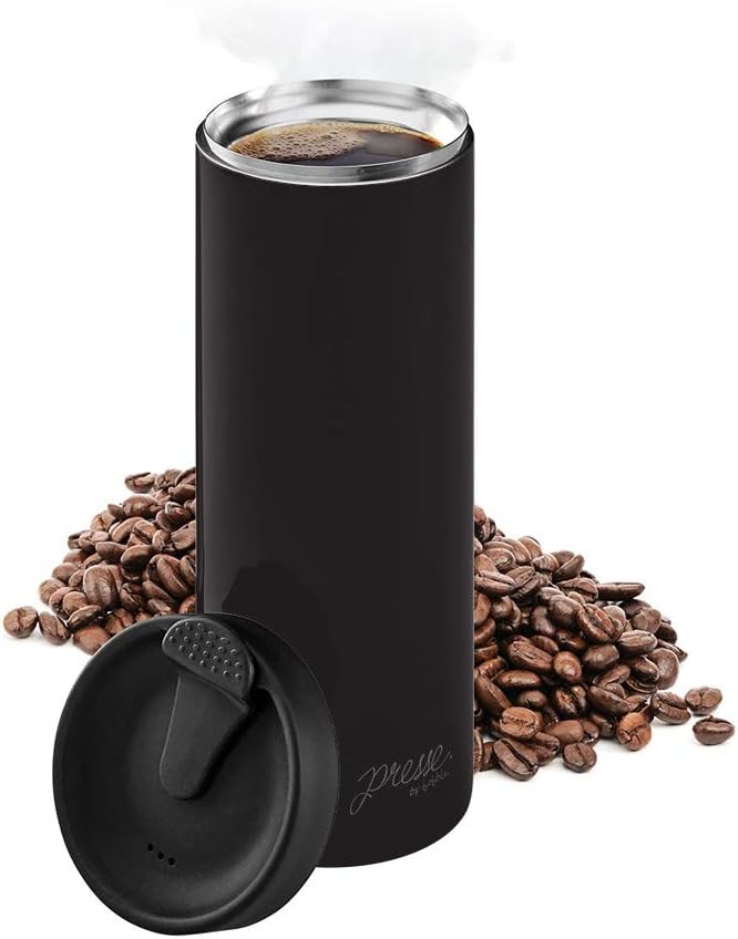 bobble French Coffee Press Triple Wall Insulated Travel Mug 14 oz Black | Yes