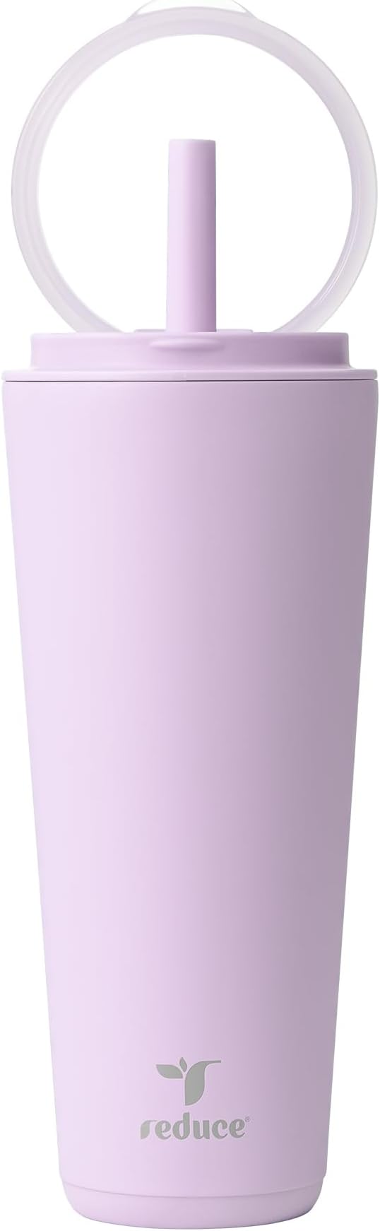 REDUCE Halo 32 oz Stainless Steel Vacuum Insulated Tumbler - Spill Proof Travel Mug with Flip Handle Lid - Keeps Drinks Cold for 32 Hrs - Dishwasher Safe - Cupholder Friendly - Lilac Bud