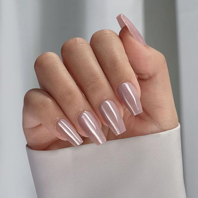 BTArtboxnails XCOATTIPS Cat Eye Press On Nails, Short Coffin, Falling Star | Lamp-Curable 4-Week Wear, Salon Quality Value at Home, Natural Nail Look, Easy-to-Apply for Beginners, 1606ct Nail Tips Only