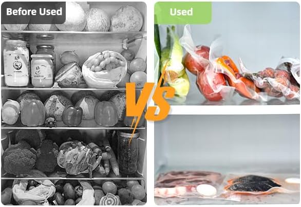 Reusable Vacuum Sealer Bags for Food, 20 BPA-Free Medium (8 x 8in) Food Storage Bags, Freezer, Odor-Resistant, Leak-Proof, Compatible with Vacuum Sealers
