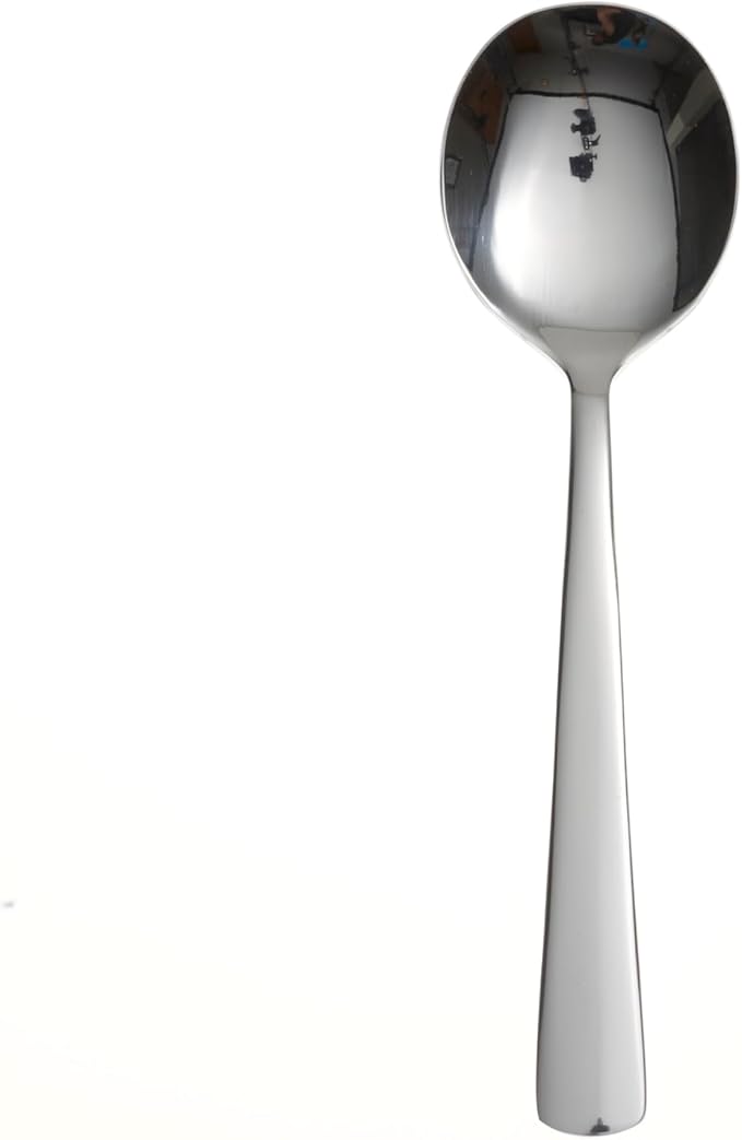 Oneida Aptitude Soup Spoons Silverware Set for 6, Flatware | 18/0 stainless steel, mirror finish | 6.7 inch length | dishwasher safe, cutlery set, utensil set, gift