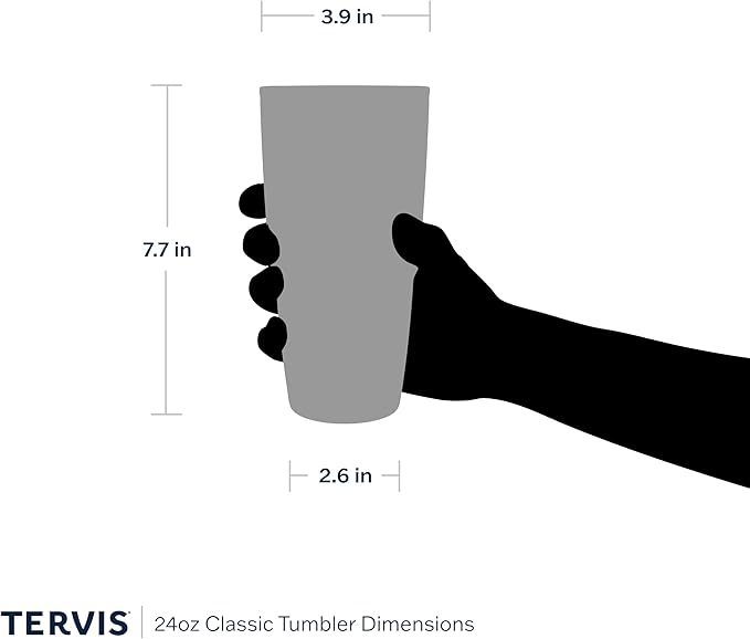 Tervis 24oz Tritan Tumbler | Tabletop Collection, Red | Made in USA, Double-wall Insulated, Shatterproof, BPA-Free, Dishwasher Safe, Fits Most Cupholders, Gifts under $25