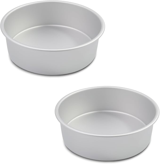 8 x 3 Inch Round Cake Pans Set of 2, Aluminum Round Cake Tin, Baking Cake Pan for Wedding, Party, Family Occasions, Chocolate, Bread. (Round, 8×3 Round Cake Pan, Set of 2)
