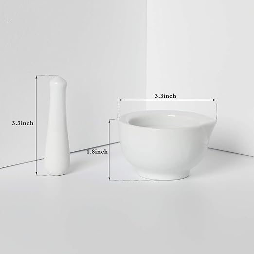 LEETOYI Small Ceramic Mortar Pestle Set, Herb Grinder Pill Crusher 3.3-inch | Ceramic Mortar Pestle Set, Herb Grinder Pill Crusher
