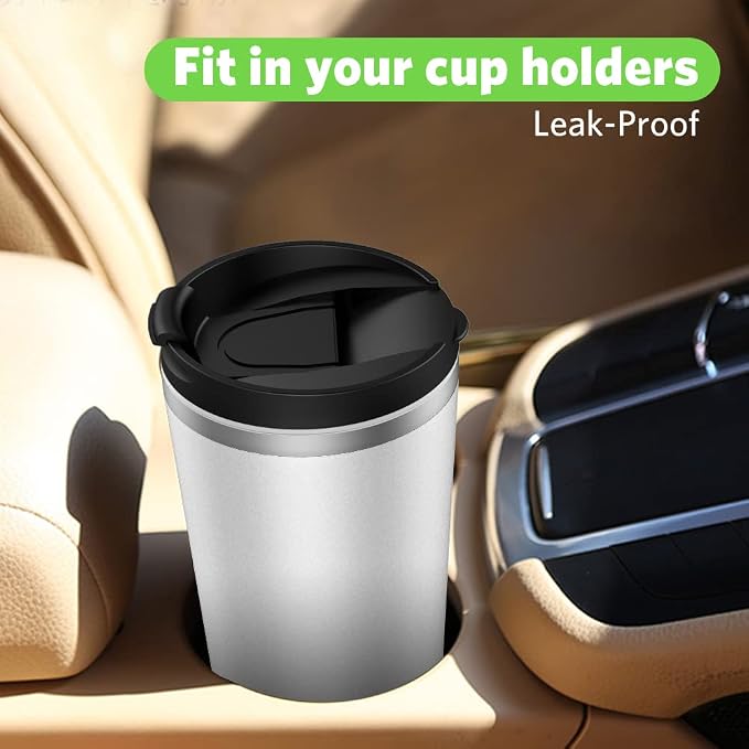 Insulated Coffee Mug with Ceramic Coating, 18oz Travel Mug with Leak-proof Lid, Vacuum Double-wall Tumbler, Stainless Steel Thermal Cup for Tea, Hot Cocoa, Cold Beverage, Ice Drinks