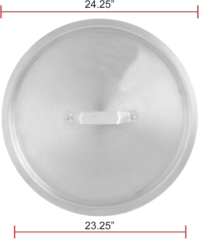 TrueCraftware- 140 qt. Aluminum Stock Pot Lid 24-7/8" x 1-1/4"-Pot Cover for Stockpots Soup Pots Stew Pots Commercial Cookware