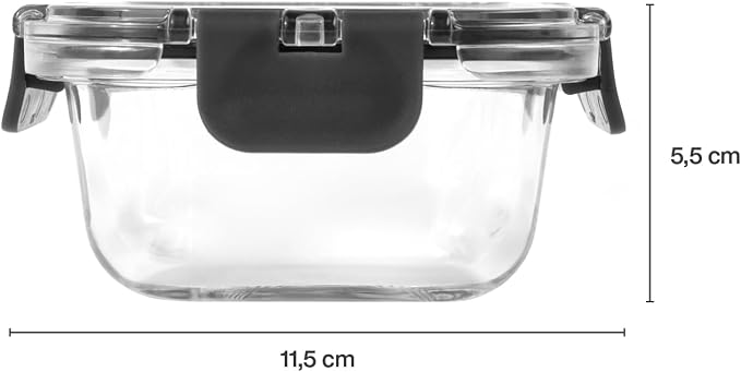 Zyliss Glass Food Storage Container 12.5oz, Shatter Resistant Borosilicate Glass, Airtight Leakproof Tritan Lid, BPA Free, Microwave, Freezer & Dishwasher Safe .37l/.39qt (6.2 x 4.7 x 2.2)